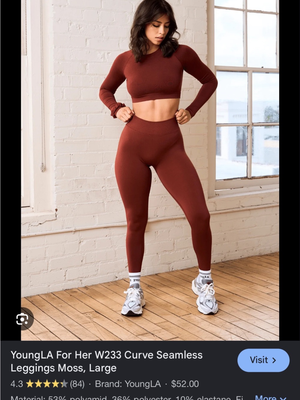 YoungLA Seamless Crop Top & High-Waist Leggings — Rust